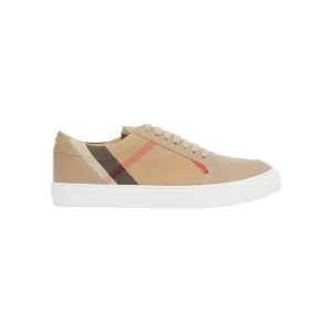 Burberry House Check Cotton and Leather Sneakers - BS06