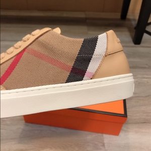 Burberry House Check Cotton and Leather Sneakers - BS06