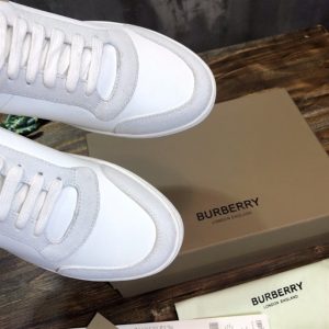 Burberry Leather, Suede and House Check Cotton Sneakers - BS12