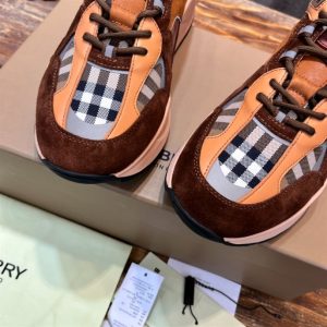 Burberry Logo Print Check and Suede Sneakers – BS24