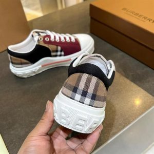 Burberry Vintage Check Cotton, Mesh and Leather Sneakers – BS20