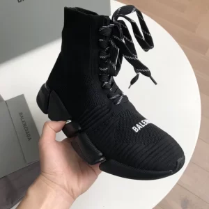 Balenciaga Speed 2.0 Lace-Up Recycled Knit Sneaker in Black - GS50