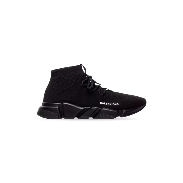 Balenciaga Speed Lace-Up Sneaker in Black Knit - GS52