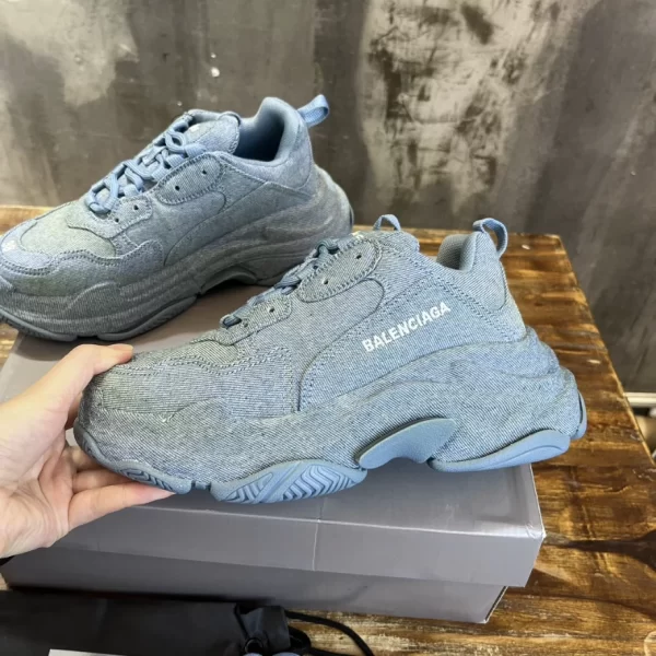 Balenciaga Women's Triple S Sneaker Denim In Blue - GS60