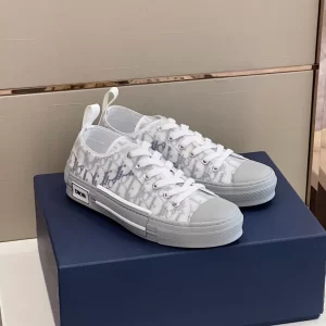 Dior B23 Low-Top Sneaker In White and Navy Blue - DS24