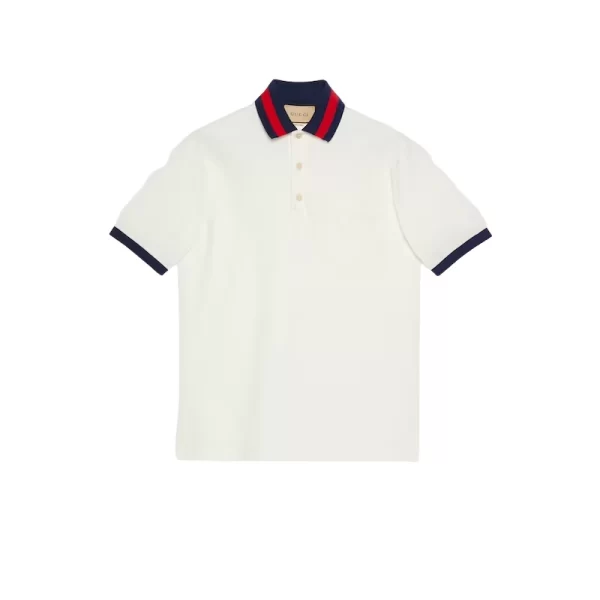 Gucci Cotton Piquet Polo with Web Collar - GT04