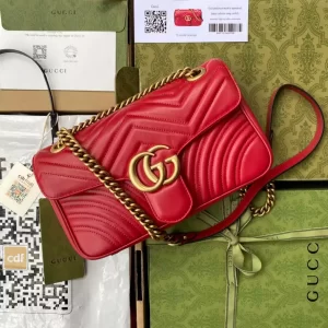 Gucci Marmont Small Shoulder Bag In Red - GH22