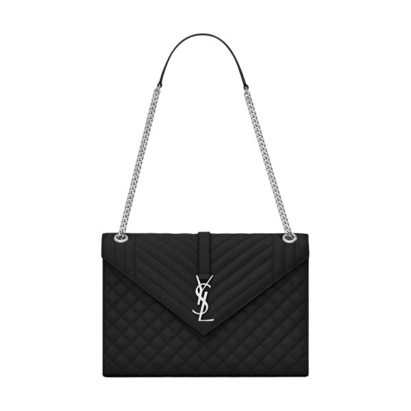 Saint Laurent Envelope Large in Quilted Grain de Poudre Embossed Leather Bag - YSL40