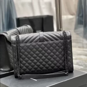 Saint Laurent Envelope Large in Quilted Grain de Poudre Embossed Leather Bag - YSL41