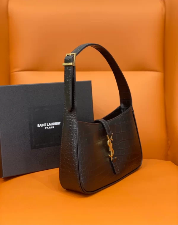 Saint Laurent LE 5 à 7 in Crocodile-Embossed Shiny Leather Bag - YSL21