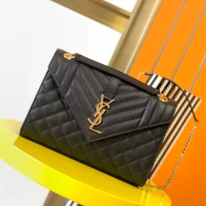 Saint Laurent Medium Envelope in Matelassé Lambskin Bag - YSL33