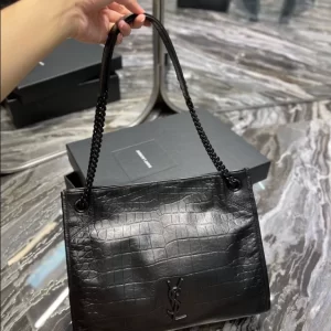 Saint Laurent Niki Medium Shopping Bag in Crocodile-Embossed Leather - YST15