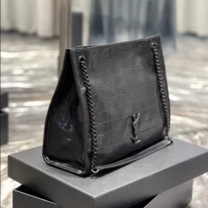 Saint Laurent Niki Medium Shopping Bag in Crocodile-Embossed Leather - YST15