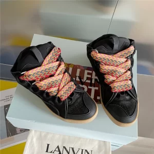 Lanvin Leather Curb Sneaker in Black - LV06