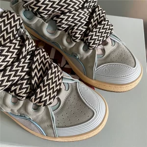 Lanvin Leather Curb Sneaker in Light Blue - LV05