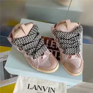 Lanvin Leather Curb Sneaker in Light Pink - LV04