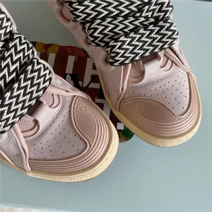 Lanvin Leather Curb Sneaker in Light Pink - LV04