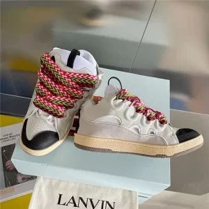 Lanvin Leather Curb Sneaker in White - LV07