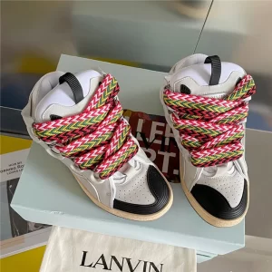 Lanvin Leather Curb Sneaker in White - LV07