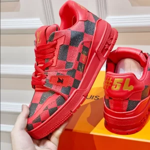 Louis Vuitton Trainer Sneakers In Red - LS102