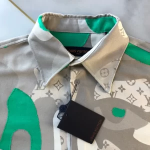 Louis Vuitton Printed Cotton Fil Coupe Overshirt - LST06