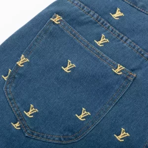 Louis Vuitton Embroidered Signature Denim Shorts - SSL30