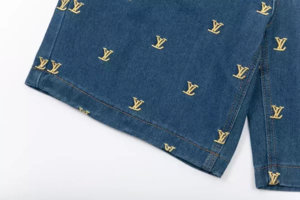 Louis Vuitton Embroidered Signature Denim Shorts - SSL30