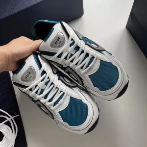 Dior B30 Sneaker Blue Mesh and White Technical Fabric - DS84