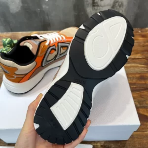 Dior B30 Sneaker Cream Mesh and Orange Technical Fabric - DS83