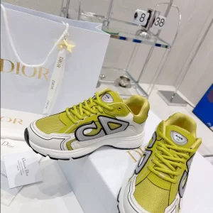 Dior B30 Sneaker Light Yellow Mesh and Technical Fabric - DS85