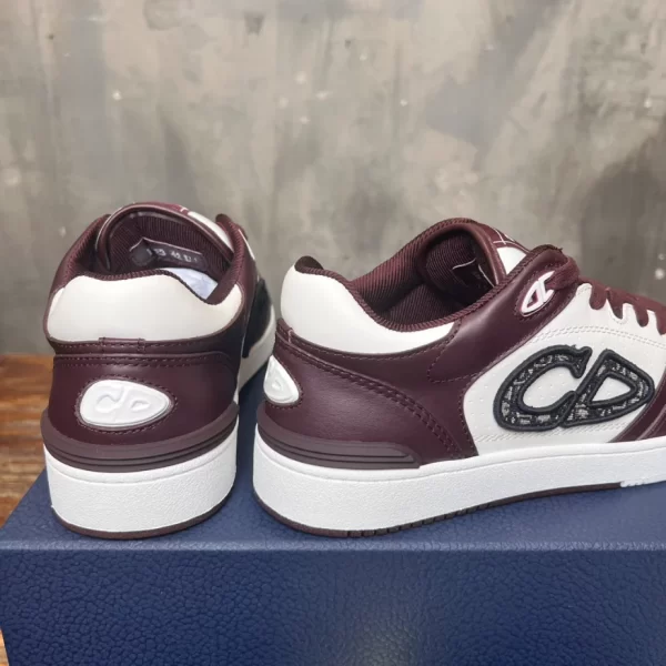 Dior B57 Low-Top Sneaker Burgundy and White Smooth Calfskin - DS105