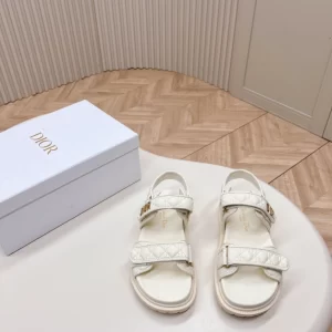 Dioract Sandal White Cannage Calfskin - SD03