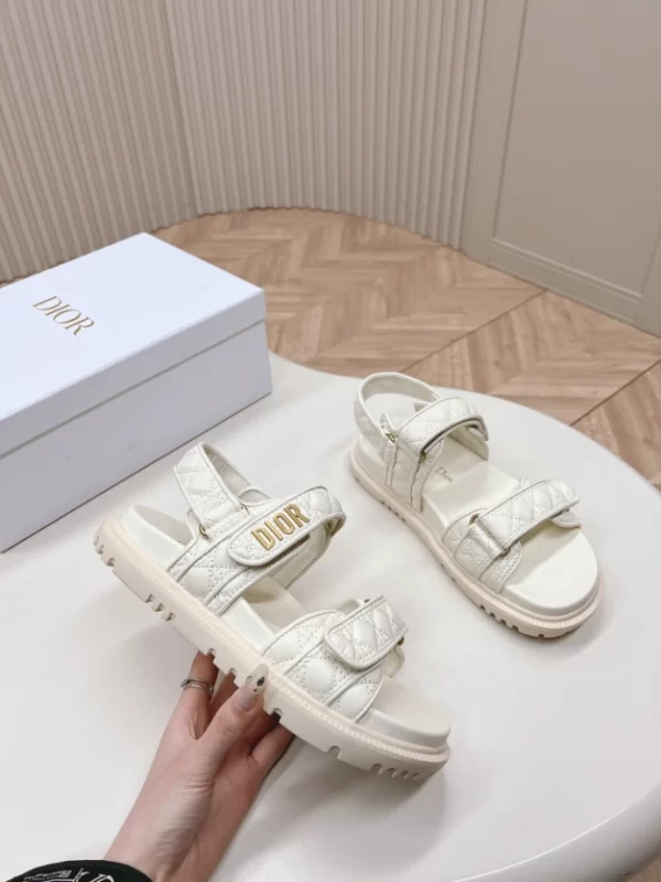 Dioract Sandal White Cannage Calfskin - SD03