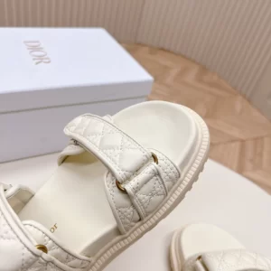 Dioract Sandal White Cannage Calfskin - SD03