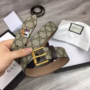 Gucci Tiger Print GG Supreme Belt - GB15