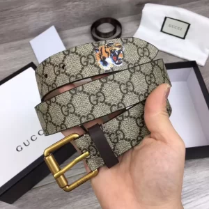 Gucci Tiger Print GG Supreme Belt - GB15