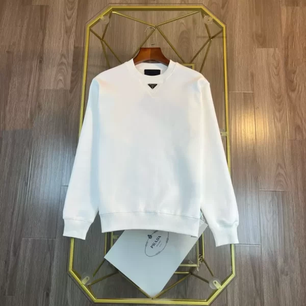 Prada Oversized Cotton Sweatshirt With Triangle Logo - HP17