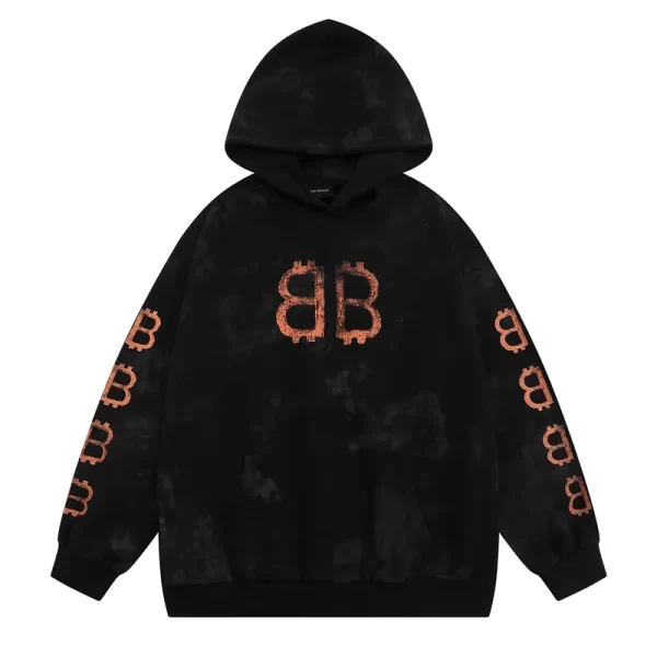 Balenciaga Crypto Hoodie Medium Fit in Black 