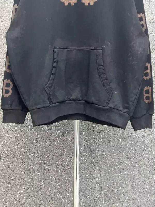 Balenciaga Crypto Hoodie Medium Fit in Black - HB07