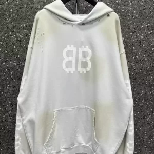 Balenciaga Crypto Hoodie Medium Fit in White - HB08