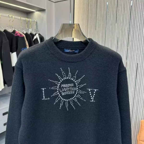 LV Embellished Long-Sleeved Merino Wool Crewneck - HL14