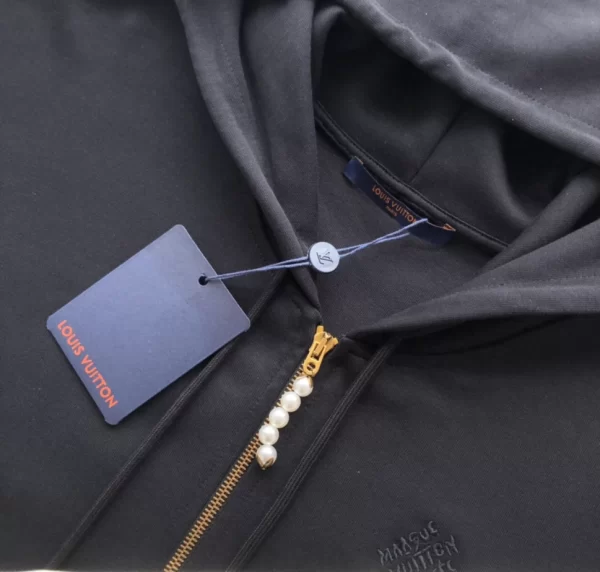 LV Embroidered Jersey Zip Through Hoodie - HL40