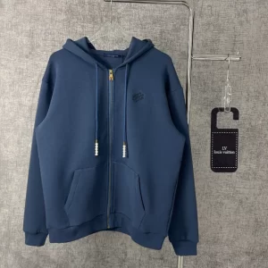 LV Embroidered Jersey Zip Through Hoodie - HL48