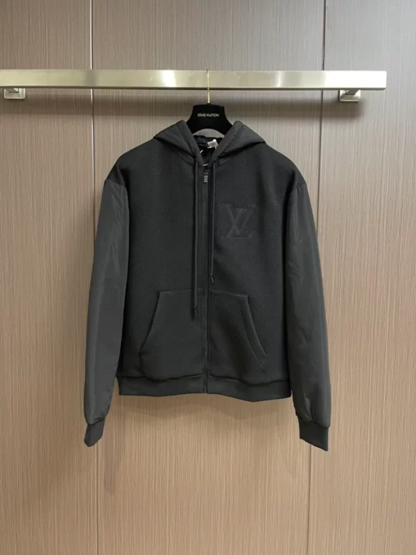 LV Hybrid Zipped Technical Cotton Hoodie - HL34