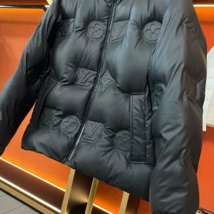 Louis Vuitton Monogram Leather Hooded Down Jacket - LK34