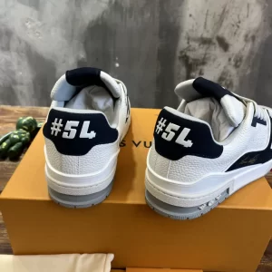 Louis Vuitton Trainer Sneaker White and Blue - LS222