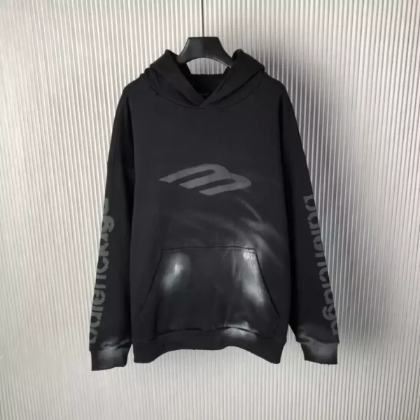 Balenciaga 3b Stencil Hoodie Medium Fit in Black - HB26