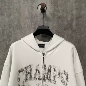 Balenciaga Champs-elysées Zip-up Hoodie Regular Fit in White - HB30