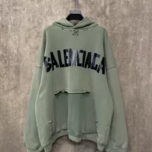 Balenciaga New Tape Type Ripped Pocket Hoodie Large Fit - HB23