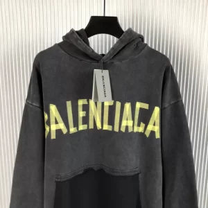 Balenciaga New Tape Type Ripped Pocket Hoodie Oversized - HB24